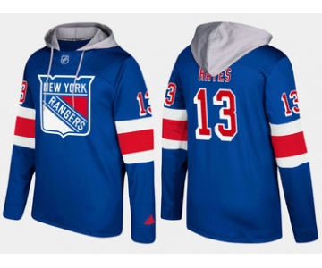 Adidas New York Rangers 13 Kevin Hayes Name And Number Blue Hoodie