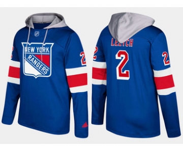 Adidas New York Rangers 2 Brian Leetch Retired Blue Name And Number Hoodie