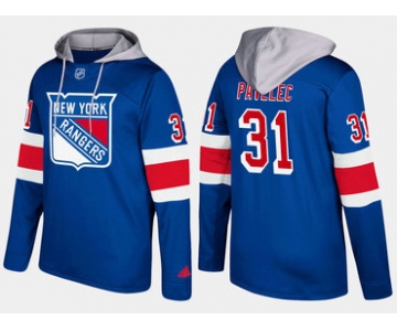 Adidas New York Rangers 31 Ondrej Pavelec Name And Number Blue Hoodie