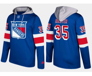 Adidas New York Rangers 35 Mike Richter Retired Blue Name And Number Hoodie