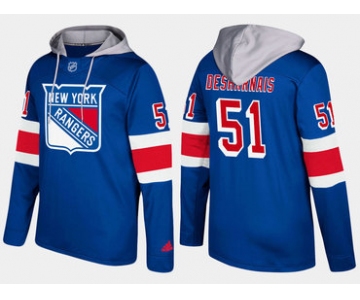 Adidas New York Rangers 51 David Desharnais Name And Number Blue Hoodie