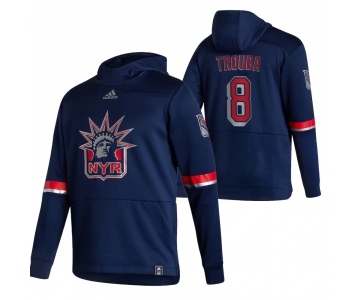 New York Rangers #8 Jacob Trouba Adidas Reverse Retro Pullover Hoodie Navy