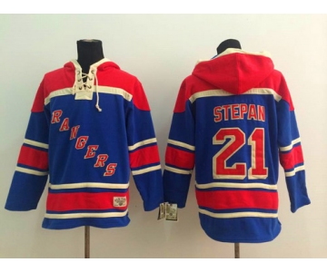 Old Time Hockey New York Rangers #21 Derek Stepan Light Blue Hoodie