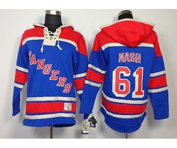 Old Time Hockey New York Rangers #61 Rick Nash Light Blue Hoodie