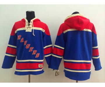 Old Time Hockey New York Rangers Blank Light Blue Hoodie