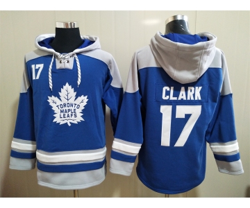 Men's Toronto Maple Leafs #17 Wendel Clark Royal Blue Hoodie