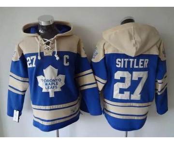 Men's Toronto Maple Leafs #27 Darryl Sittler Old Time Hockey Light Blue Hoodie