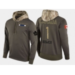 Nike Toronto Maple Leafs 1 Johnny Bower Retired Olive Salute To Service Pullover Hoodie