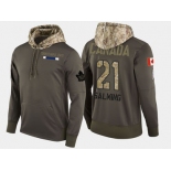Nike Toronto Maple Leafs 21 Borje Salming Retired Olive Salute To Service Pullover Hoodie