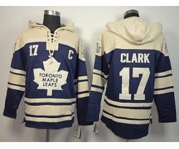 Old Time Hockey Toronto Maple Leafs #17 Wendel Clark Navy Blue Hoodie