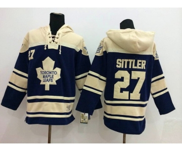 Old Time Hockey Toronto Maple Leafs #27 Darryl Sittler Navy Blue Hoodie