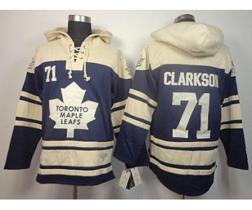Old Time Hockey Toronto Maple Leafs #71 David Clarkson Navy Blue Hoodie