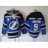 Men's Tampa Bay Lightning #9 Tyler Johnson Old Time Hockey Blue Hoodie