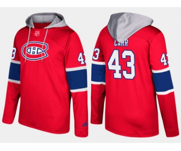 Adidas Montreal Canadiens 43 Daniel Carr Name And Number Red Hoodie