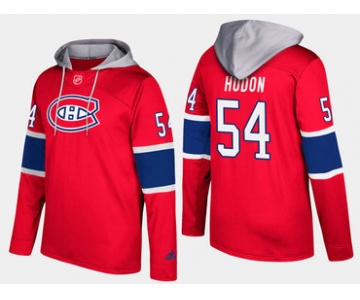 Adidas Montreal Canadiens 54 Charles Hudon Name And Number Red Hoodie