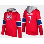 Adidas Montreal Canadiens 7 Howie Morenz Retired Red Name And Number Hoodie