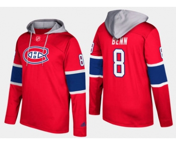 Adidas Montreal Canadiens 8 Jordie Benn Name And Number Red Hoodie