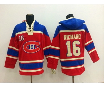 Old Time Hockey Montreal Canadiens #16 Henri Richard Red Hoodie