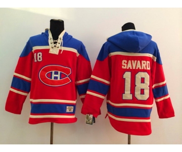 Old Time Hockey Montreal Canadiens #18 Serge Savard Red Hoodie