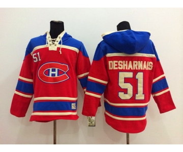 Old Time Hockey Montreal Canadiens #51 David Desharnais Red Hoodie