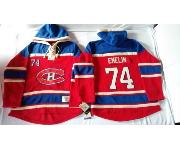 Old Time Hockey Montreal Canadiens #74 Alexei Emelin Red Hoodie