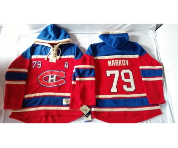 Old Time Hockey Montreal Canadiens #79 Andrei Markov Red Hoodie