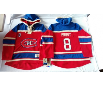 Old Time Hockey Montreal Canadiens #8 Brandon Prust Red Hoodie