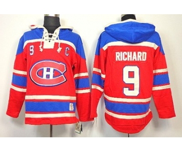 Old Time Hockey Montreal Canadiens #9 Maurice Richard Red Hoodie