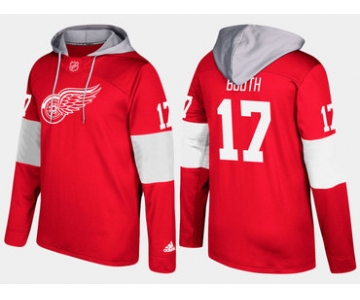 Adidas Detroit Red Wings 17 David Booth Name And Number Red Hoodie