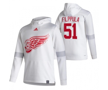 Detroit Red Wings #51 Valtteri Filppula Adidas Reverse Retro Pullover Hoodie White