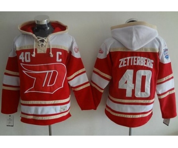 Men's Detroit Red Wings #40 Henrik Zetterberg Old Time Hockey 2016 Stadium Series Red Hoodie
