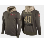 Nike Detroit Red Wings 40 Henrik Zetterberg Olive Salute To Service Pullover Hoodie