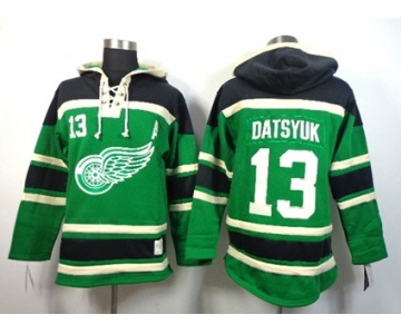 Old Time Hockey Detroit Red Wings #13 Pavel Datsyuk Green Hoodie