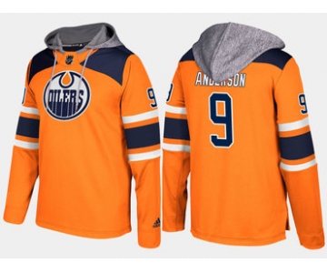 Adidas Edmonton Oilers 9 Glenn Anderson Orange Name And Number Hoodie