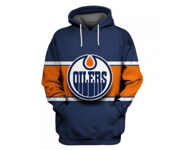Men's Edmonton Oilers Blue All Stitched Hooded Sweatshirt