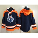 Men's Hockey Edmonton Oilers Blank Navy Blue Hoodie