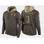 Nike Edmonton Oilers 3 Al Hamilton Retired Olive Salute To Service Pullover Hoodie