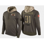 Nike Edmonton Oilers 31 Grant Fuhr Retired Olive Salute To Service Pullover Hoodie