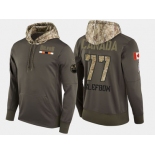 Nike Edmonton Oilers 77 Oscar Klefbom Olive Salute To Service Pullover Hoodie