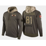 Nike Edmonton Oilers 81 Yohann Auvitu Olive Salute To Service Pullover Hoodie