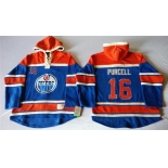 Old Time Hockey Edmonton Oilers #16 Teddy Purcell Royal Blue Hoodie