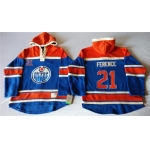 Old Time Hockey Edmonton Oilers #21 Andrew Ference Royal Blue Hoodie