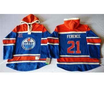 Old Time Hockey Edmonton Oilers #21 Andrew Ference Royal Blue Hoodie