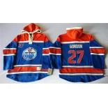 Old Time Hockey Edmonton Oilers #27 Boyd Gordon Royal Blue Hoodie