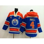 Old Time Hockey Edmonton Oilers #4 Taylor Hall Royal Blue Hoodie
