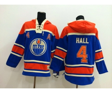 Old Time Hockey Edmonton Oilers #4 Taylor Hall Royal Blue Hoodie