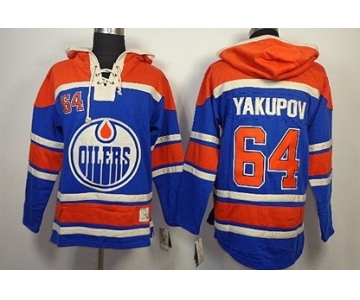 Old Time Hockey Edmonton Oilers #64 Neil Yakupov Royal Blue Hoodie