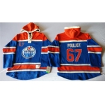 Old Time Hockey Edmonton Oilers #67 Benoit Pouliot Royal Blue Hoodie