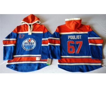 Old Time Hockey Edmonton Oilers #67 Benoit Pouliot Royal Blue Hoodie