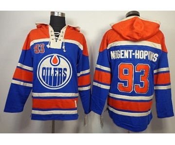 Old Time Hockey Edmonton Oilers #93 Ryan Nugent-Hopkins Royal Blue Hoodie